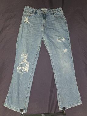 Encore Jeans Classic Blue Junior's Distressed Jeans Size: 7